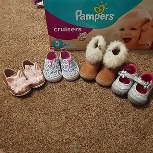 Bundle of toddler girls shoes
